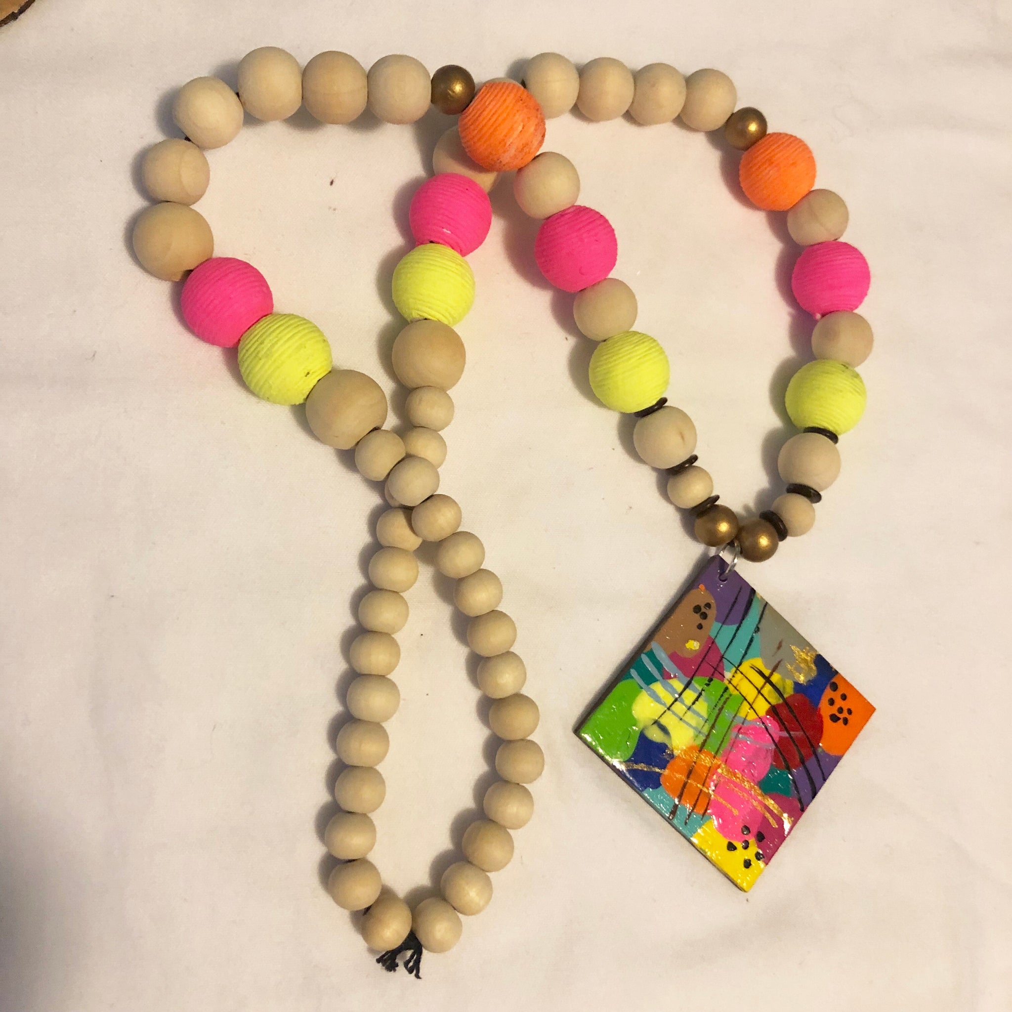 Maple square necklace